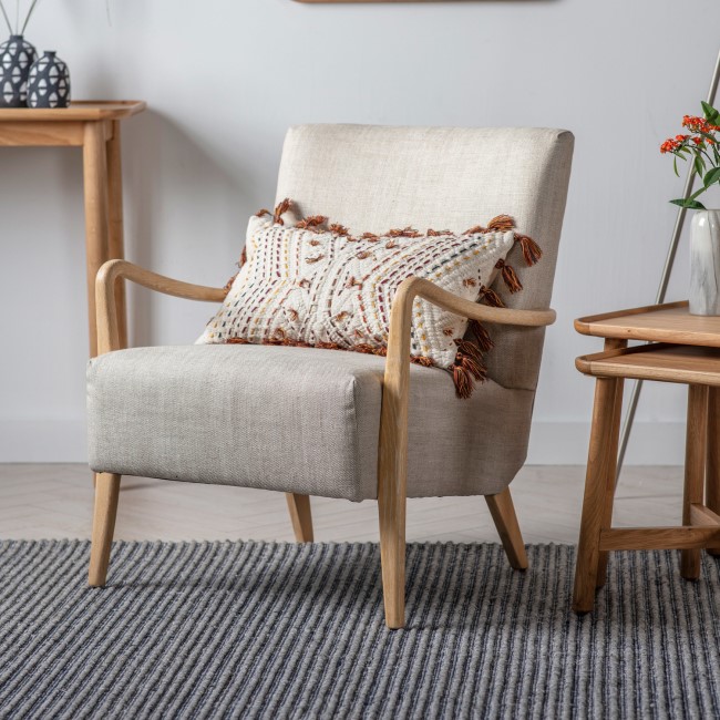 Natural Linen Scandi Armchair - Caspian House