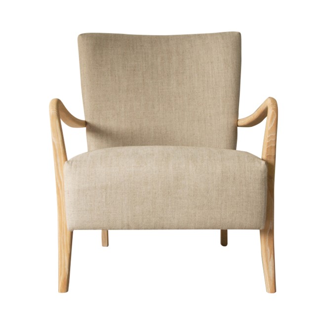 Natural Linen Scandi Armchair - Caspian House