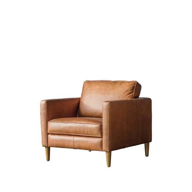 Osborne Accent Chair in Vintage Brown Leather - Caspian House