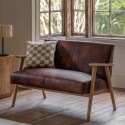 FOL105624 Neyland 2 Seater Sofa Vintage Brown Leather - Caspian House