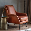 FOL105630 Brown Leather Armchair - Caspian House