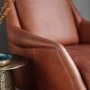 Brompton Accent Chair in Brown Leather - Caspian House