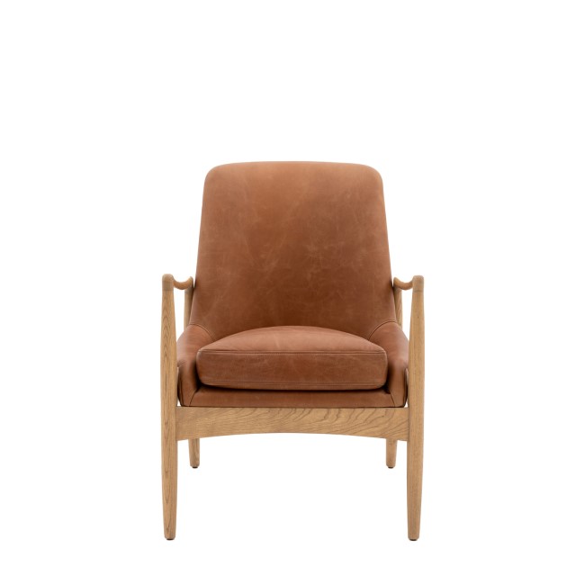 Carrera Accent Chair in Brown Leather - Caspian House