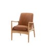 Brown Leather Mid Century Armchair - Caspian House