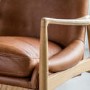 Brown Leather Mid Century Armchair - Caspian House