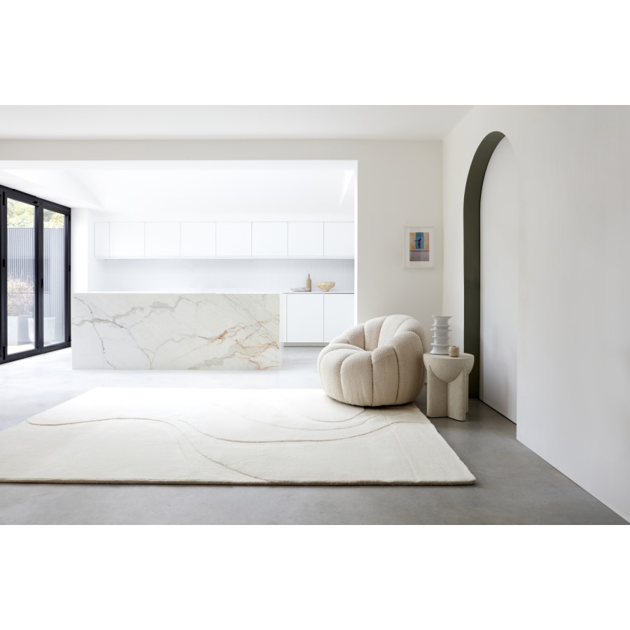 170cm Rug Hand Carved Cream Rug - 170 x 120 cm - Glide - Olsen - Furniture123