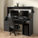 FOL105637 Black Gaming Desk with 1 Door and 1 Drawer - Function Plus 