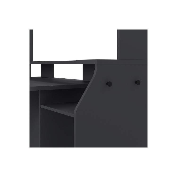 Black Gaming Desk with 1 Door and 1 Drawer - Function Plus 