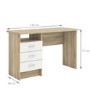 Oak Desk with 3 Drawers in White - Function Plus 