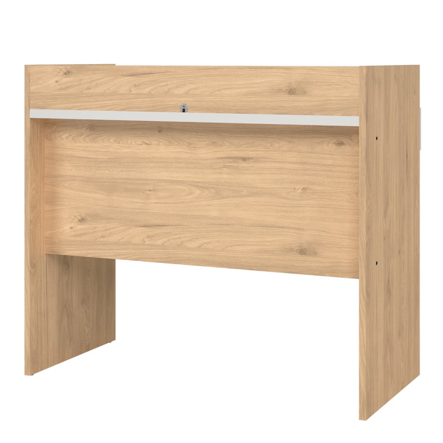 Oak & White Desk with Drawers - Function Plus