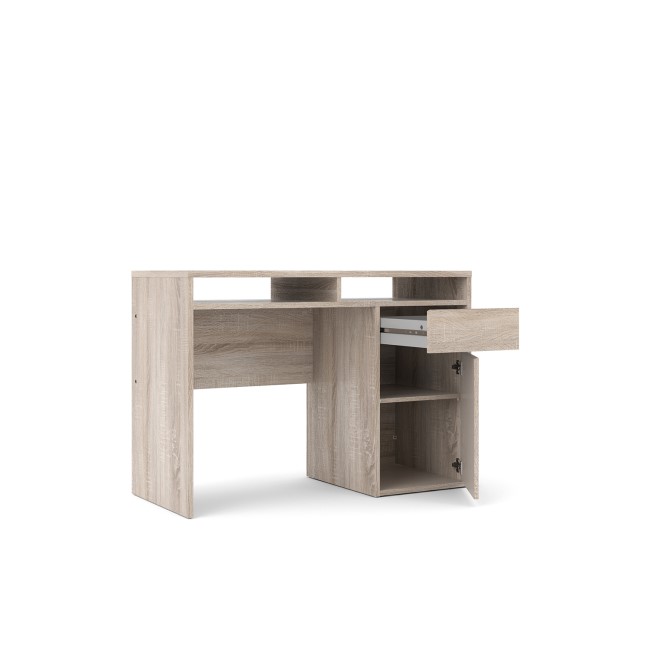 Oak Desk with Cupboard and Shelves - Function Plus