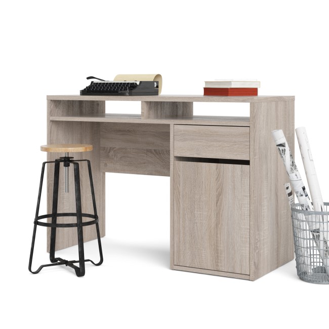 Oak Desk with Cupboard and Shelves - Function Plus