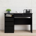 FOL105643 Black Oak Desk with Drawers - Function Plus 