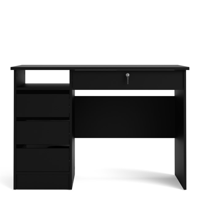 Black Oak Desk with Drawers - Function Plus 