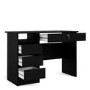 Black Oak Desk with Drawers - Function Plus 
