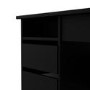 Black Oak Desk with Drawers - Function Plus 