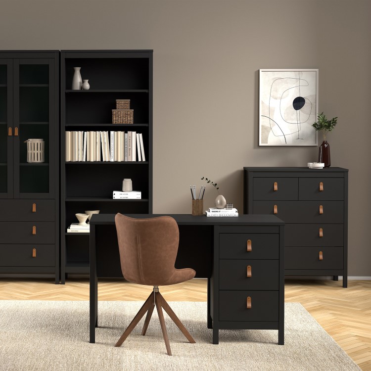 Black Desk with 3 Drawers - Barcelona 