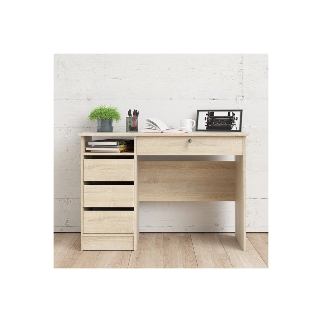 Oak Desk with Drawers - Function Plus 