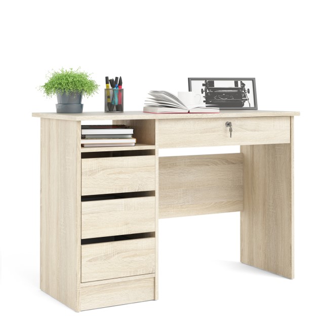 Oak Desk with Drawers - Function Plus 