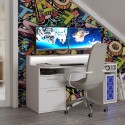 FOL105649 White Gaming Desk with Colour Changing LED - Tezaur
