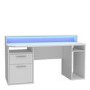 White Gaming Desk with Colour Changing LED - Tezaur