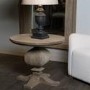 Solid Mango Wood Pedestal Side Table - Copgrove