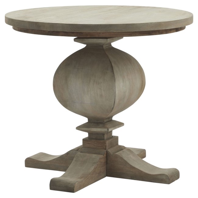 Solid Mango Wood Pedestal Side Table - Copgrove