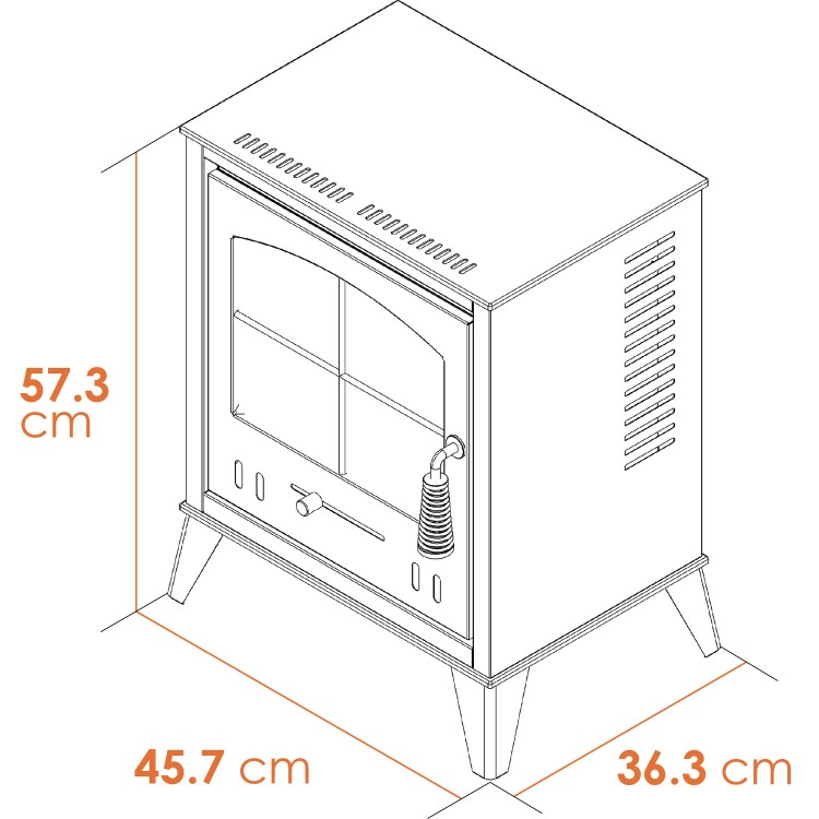 ONLY OPENED - OKO S2 Bio Ethanol Stove in Charcoal Grey - Adam