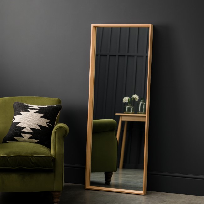 Full Length Oak Rectangular Comet Mirror