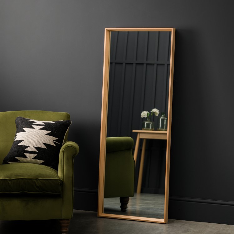 Full Length Oak Rectangular Comet Mirror