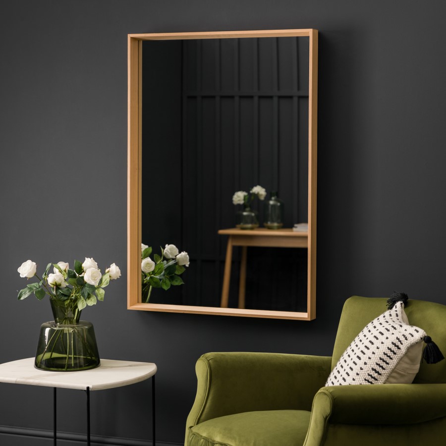 Medium Oak Rectangular Comet Mirror