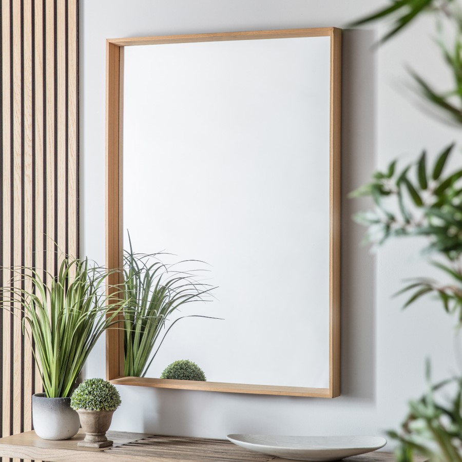 Medium Oak Rectangular Comet Mirror