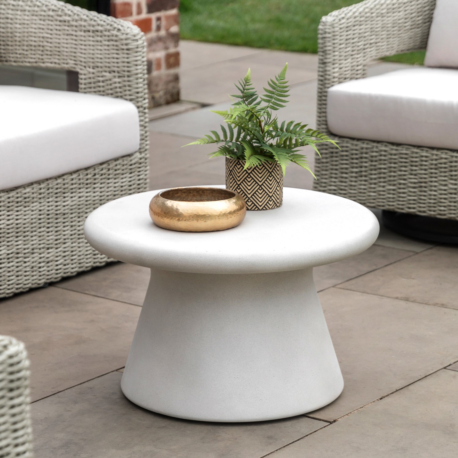 Round Concrete Coffee Table - Pavia - Caspian House - Furniture123