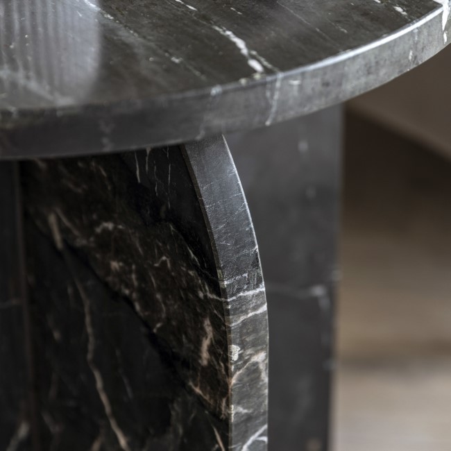 Marble Side Table Charcoal - Amalfi - Caspian House