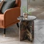 Marble Side Table Charcoal - Amalfi - Caspian House