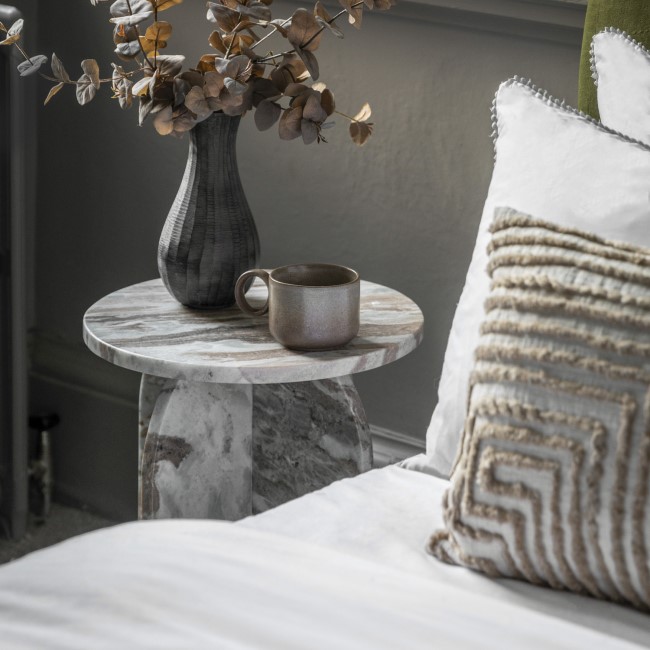 Marble Side Table Natural - Amalfi - Caspian House