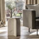 FOL105728 Round Marble Side Table White - Amalfi - Caspian House