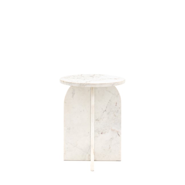 Marble Side Table White - Amalfi - Caspian House 