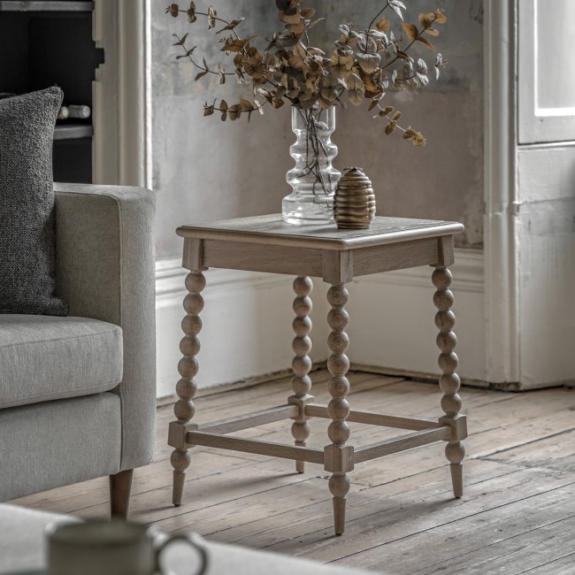 Side Table with Bobbin Detail - Artisan - Caspian House 