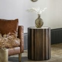 FOL105731 Mango Wood Side Table with Travertine Top - Cascia - Caspian House