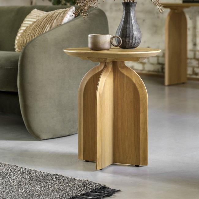 Curved Natural Side Table - Geo - Caspian House 