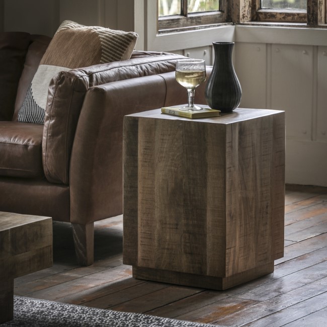 Natural Mango Wood Side Table - Lowa - Caspian House - Furniture123