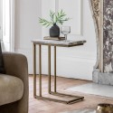 FOL105736 Marble Effect Green Side Table with Brass Legs - Lusso - Caspian House 