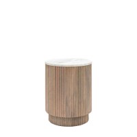 Mango Wood Side Table with Marble top - Marmo - Caspian House 