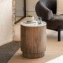 Mango Wood Side Table with Marble top - Marmo - Caspian House 