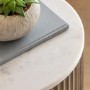 Mango Wood Side Table with Marble top - Marmo - Caspian House 