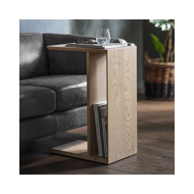 Oak Side Table with Storage - Milano - Caspian Hosue 