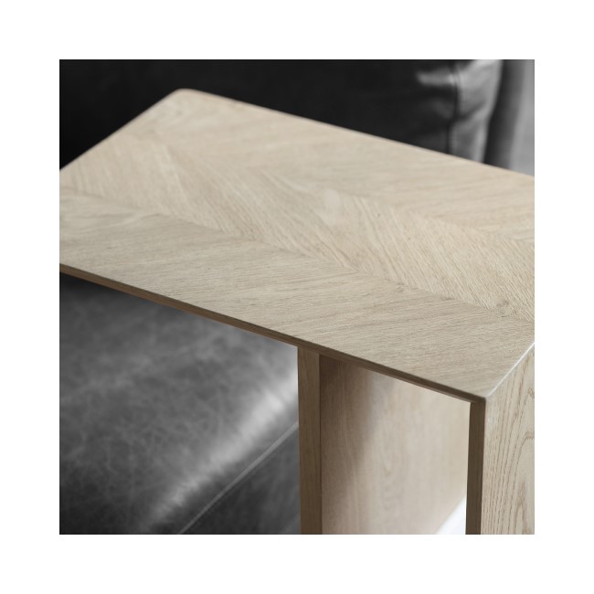 Oak Side Table with Storage - Milano - Caspian Hosue 