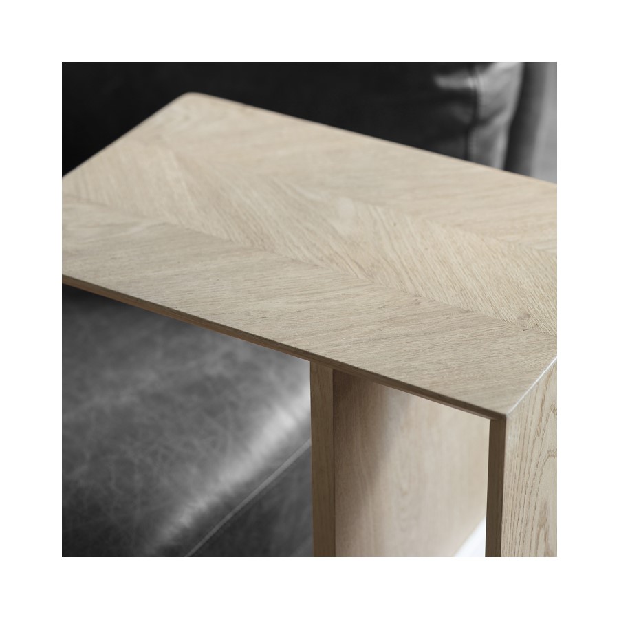 Oak Side Table with Storage - Milano - Caspian House