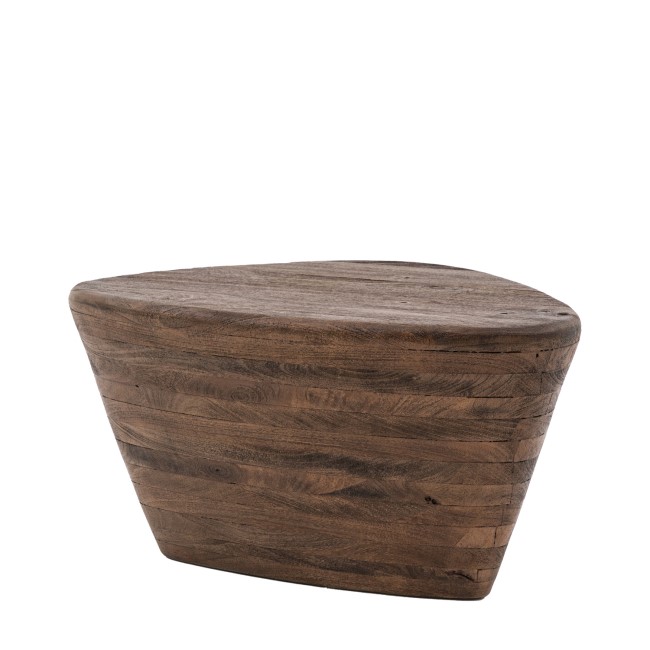 Mango Wood Triangular Side Table - Oregon - Caspian Hosue